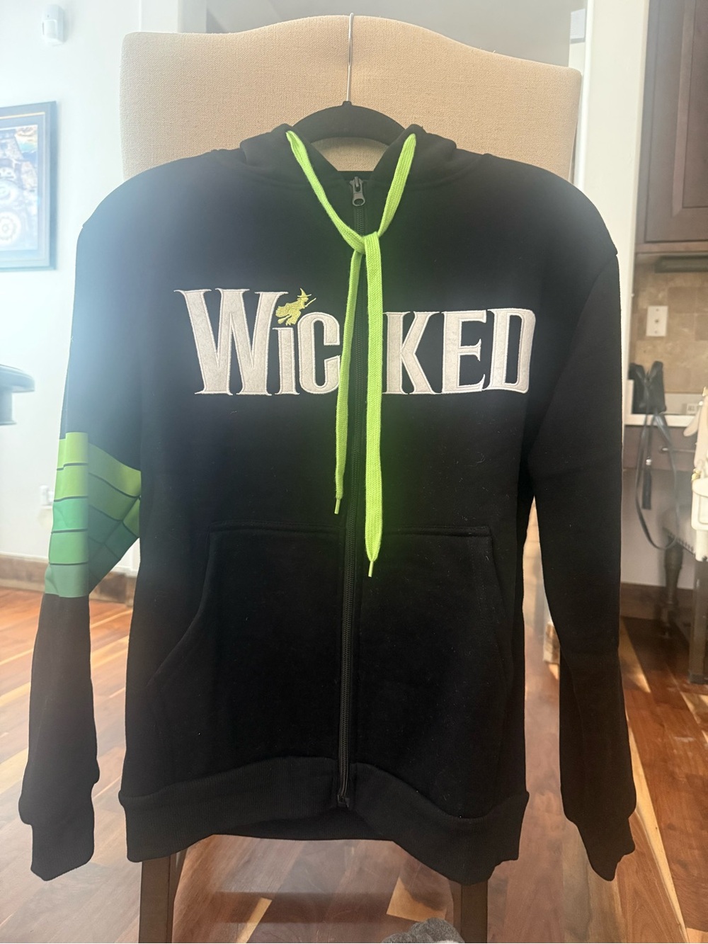 Genuine black zip up cotton jacket from the Wicked theater production